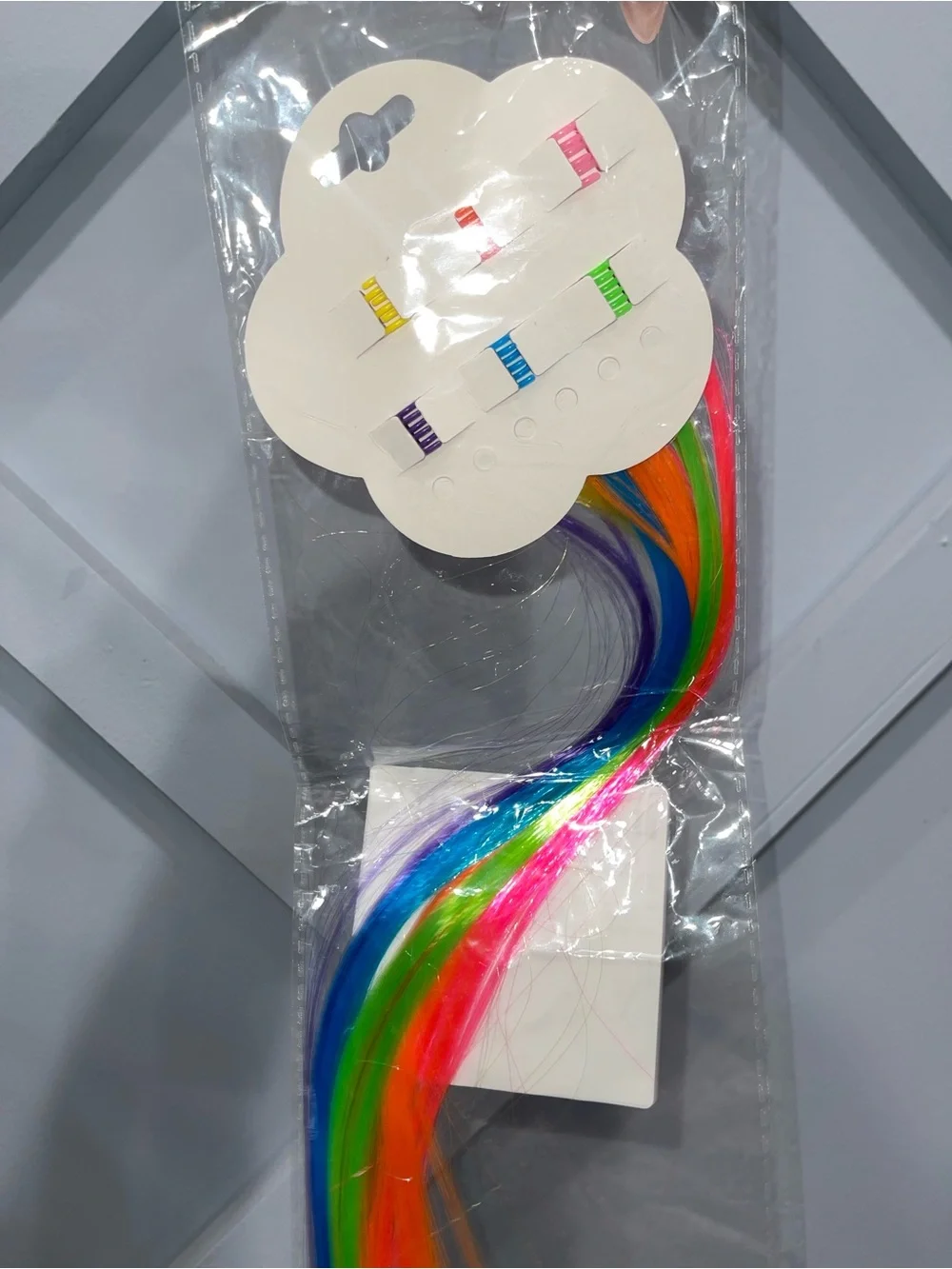 Rainbow Clip-In Hair Extensions - Multicolor Bright Strands